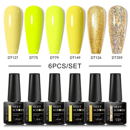 6PCS/SET Glitter Sequins Gel Nail Polish