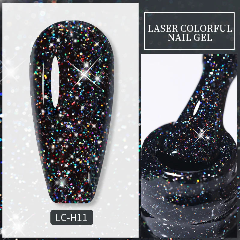 Spring Color Sparkling Sequins Holographic Glitter Gel Nail Polish