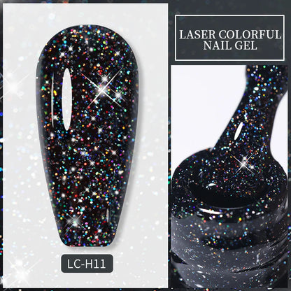 Spring Color Sparkling Sequins Holographic Glitter Gel Nail Polish