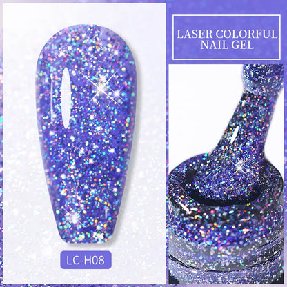 Spring Color Sparkling Sequins Holographic Glitter Gel Nail Polish