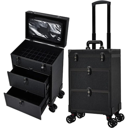 Professional 3 in 1 Rolling Makeup Case