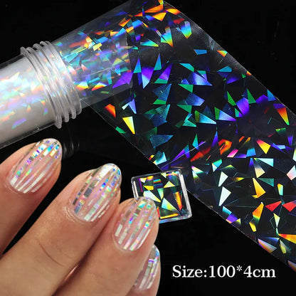 4x100cm  Aurora Holographic Nail Transfer Decals