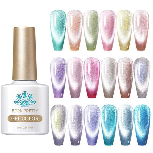 Sea Blue Crystal Transparent Aurora Magnetic Gel Nail Polish