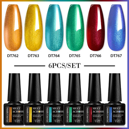 6Pcs/Set Metallic Mirror Gel Nail Polish