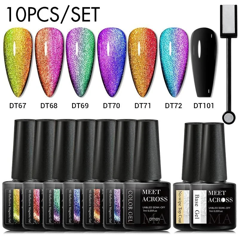 7ml Cat Magnetic Gel Nail Polish Sets With Magnetic Stick