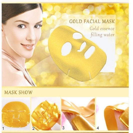 10PCS Gold Bio Collagen Facial Mask - bellasonlinestore22